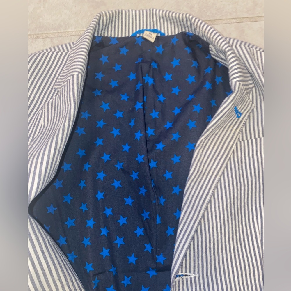 Mini Boden Boys Seer Sucker Blazer New 11/12 - Picture 3 of 4